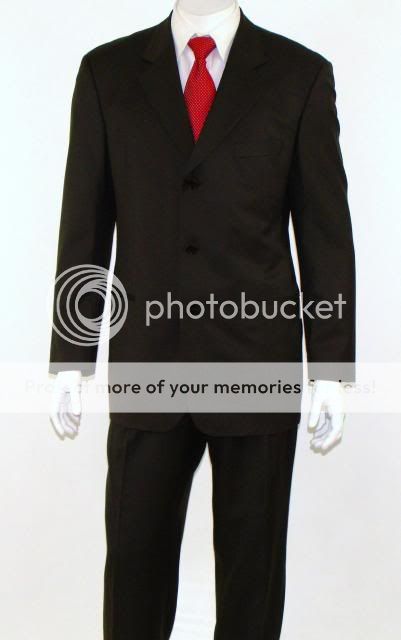 brown woven all-season 100% virgin wool 3-btn sportcoat suit 44r